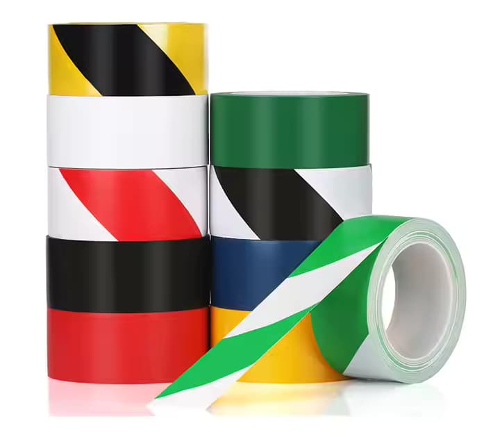2 Inch X 110ft Black & Yellow Hazard Tape Warning Safety Stripe Tape for Floor Marking Tape