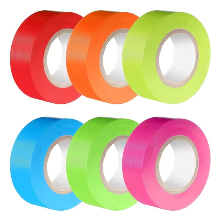 Flagging Tape Assorted Colors Non Adhesive Multipurpose Surveyors Flagging Tape Roll