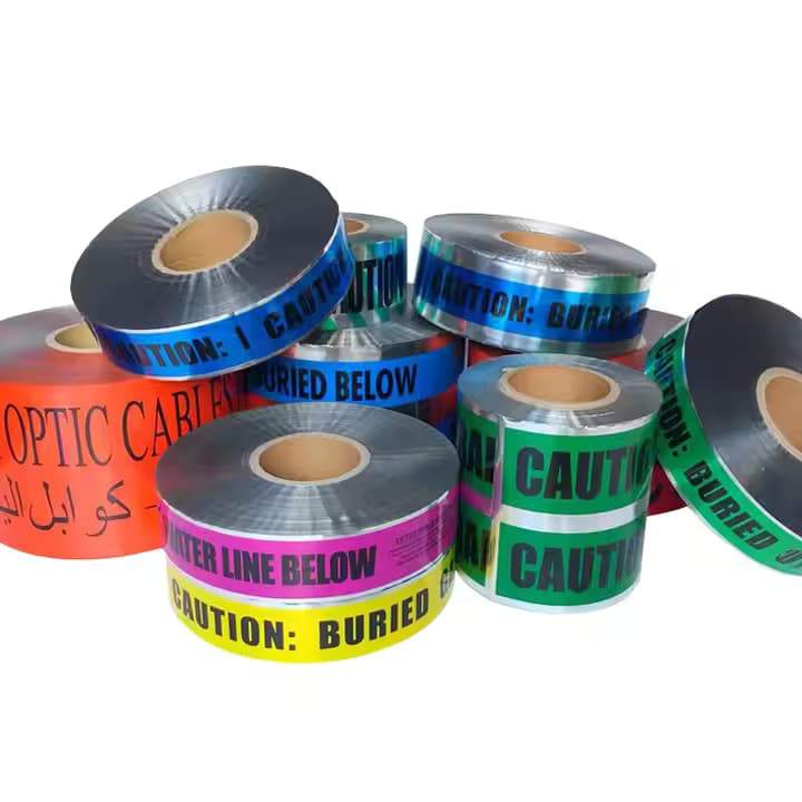 Underground Detectable Tape 3inchx 1000 Feet Printed Black and Red Are Electrical Line Detective Underground Warning Tape