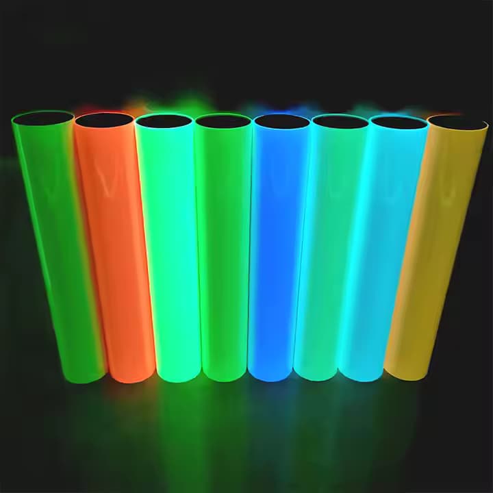 Self Adhesive Photoluminescent Vinyl Film Eco-Solvent PVC Grade Glow in the Dark Film Roll