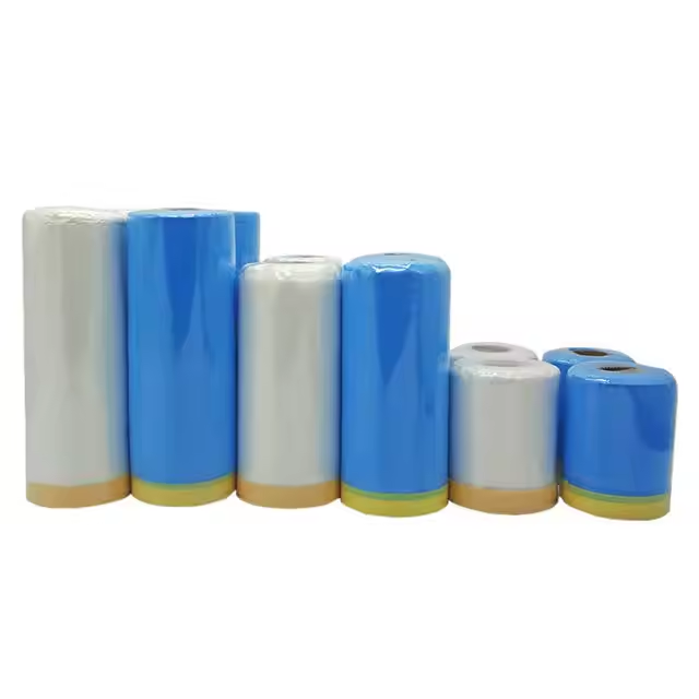 Masking Film Protective Pe Paper Taped Uv Blue Pre Tape Masking Film for Car Painting