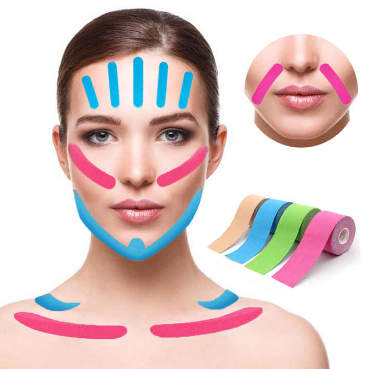 Wholesale Very Hot Sale Waterproof Anti-wrinkle Muscle Cotton Facial Tape Face Lift Kinesiology Tape