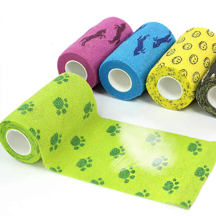 Breathable Self Adherent Wrap, Conforming Cohesive Bandages for Sports, Wrist, Ankle Sprains Printed Elastic Cohesive Bandage