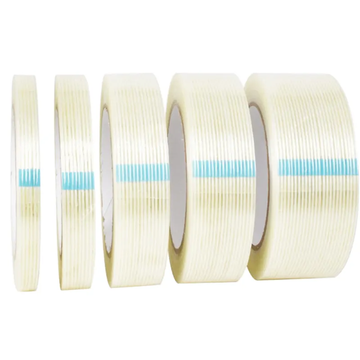 Acrylic Adhesive Single-Sided Clear Transparent Filament Strapping Tape for Fiberglass Packing and Carton Sealing