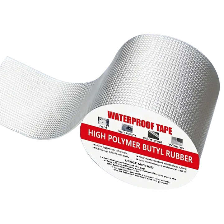 Waterproof Roof Self Adhesive Butyl Sealing Tape Butyl Aluminum Foil Waterproof Butyl Tape for Roof and Wall Cracks