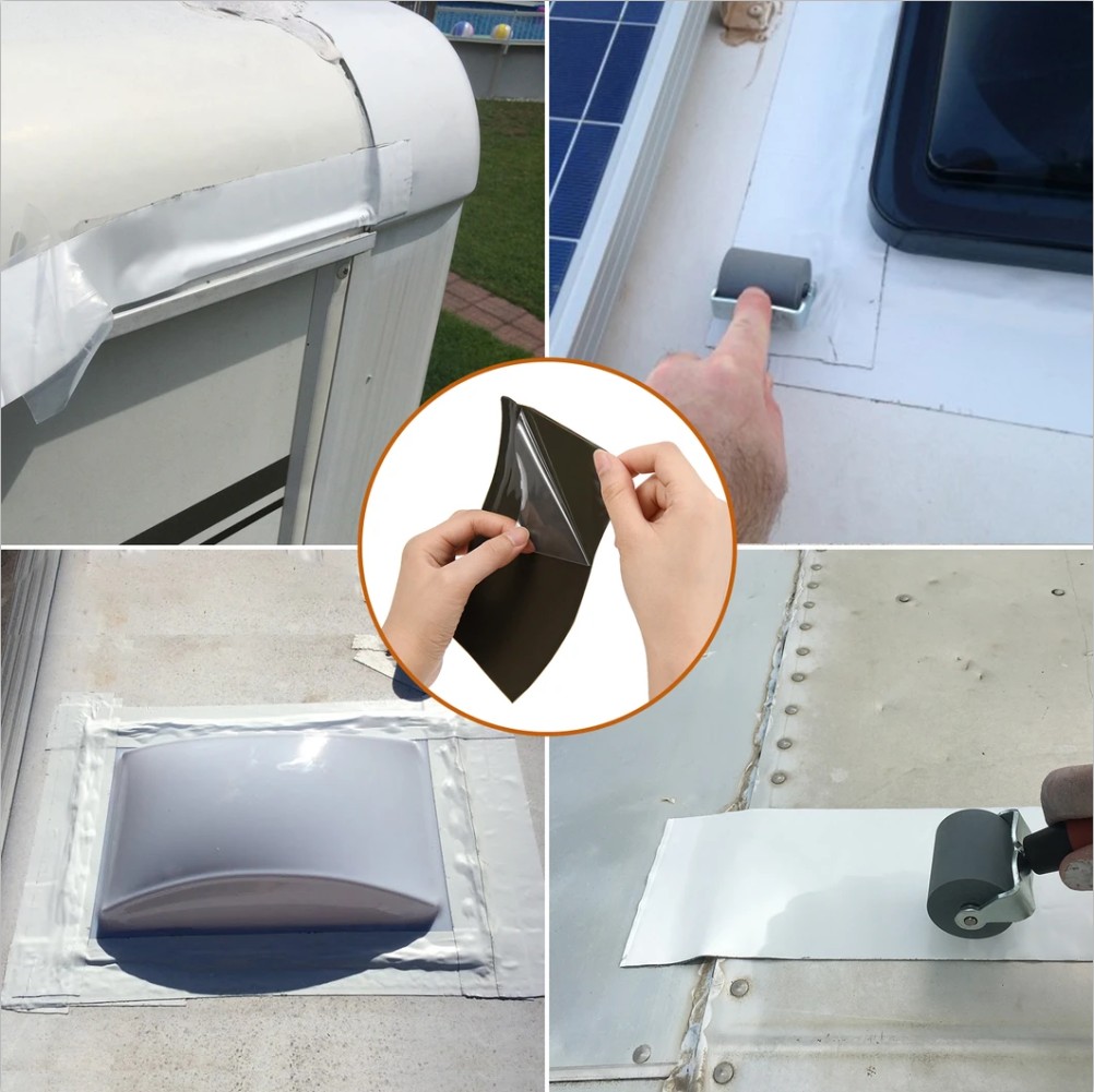 UV and Weatherproof Sealant  Permanently Stops Camper Roof Leaks 4" X 50' RV Seal Repair Tape