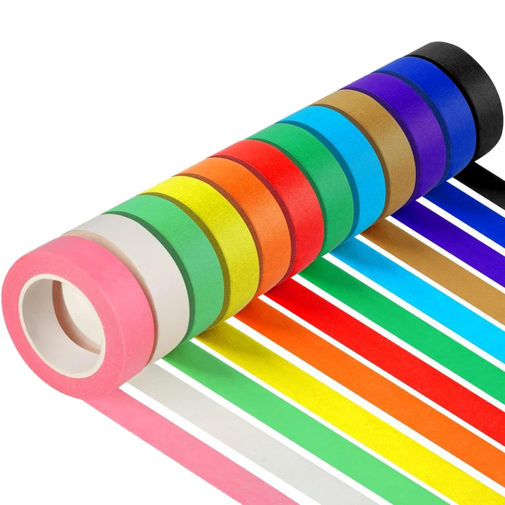 DIY Craft Masking Tape Kids Art Supplies Colored Painters Tape Rolls 2/3In X Adhesive Paper Film