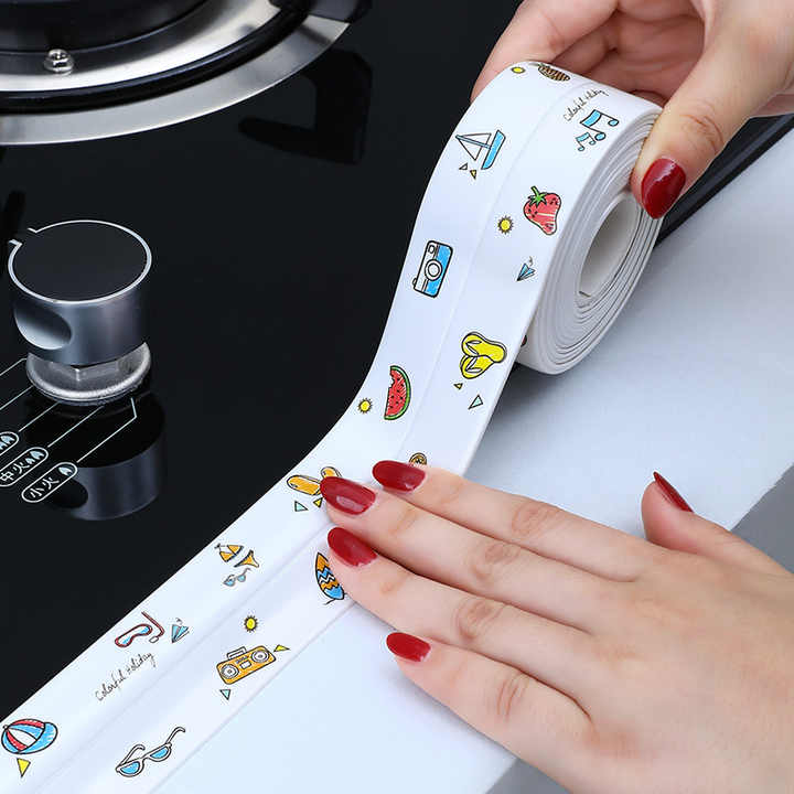 Caulk Strip,Self Adhesive Caulk Tape Waterproof Caulking Sealing Tape for Kitchen Bathroom Bathtub Sink Basin Edge Protector
