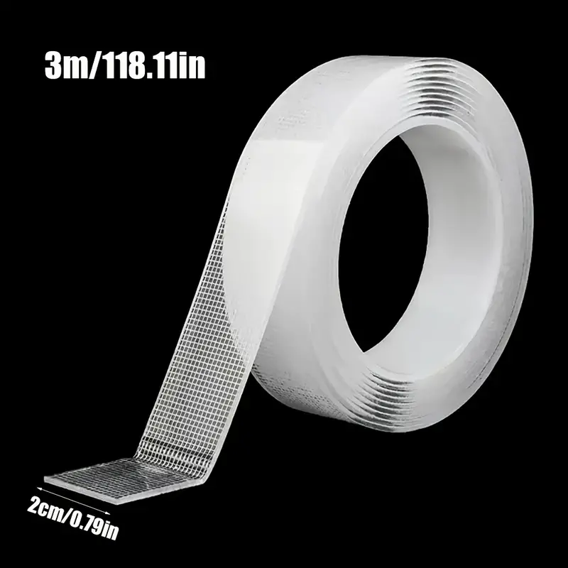 Double-sided Tape Reusable Transparent Grip Tape 2meter Custom Thin 50mm  3cm Squares Bubble Kit I Piece Mesh Nano Tape