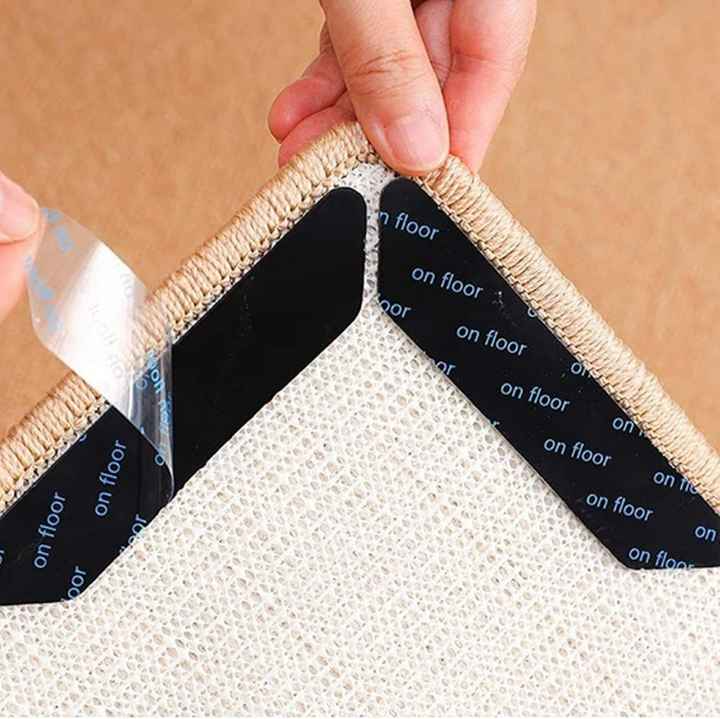 Non-Slip Carpet Tape Pad Reusable Washable Strong Viscosity PU Rug Gripper Strips Dual Sided Adhesive Rug Pad Keep Corners Flat