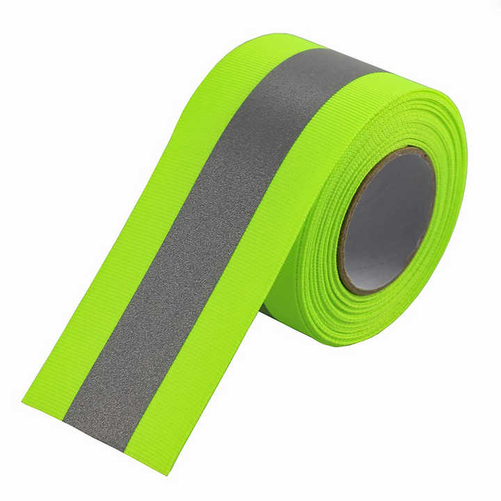 Wholesale Green Reflective Webbing Tape 5cm Wide Stretch Reflective Fabric Safety Reflective Fabric Tape