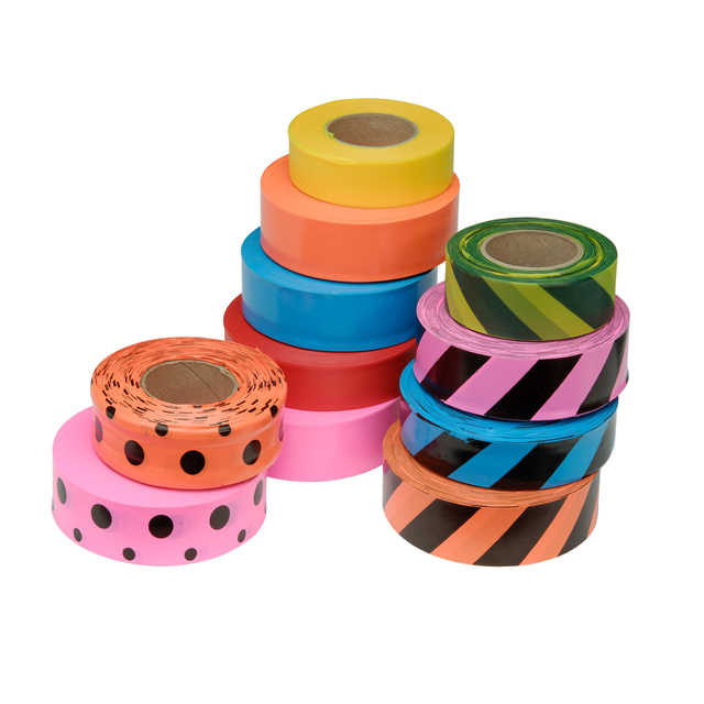 Custom Printed Flagging Tape Assorted Colors Non-Adhesive Flag Tape Survey Flagging Tape No reviews yet