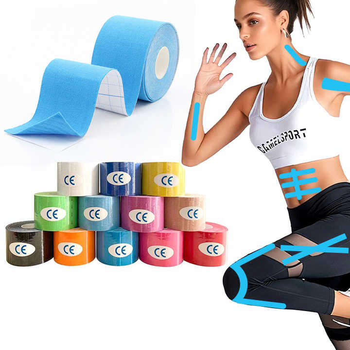 Kinesiology Tape Regular Original Cotton Elastic Athletic Tape for Support and Recovery Sports Tape Therapeutic Pain Relief