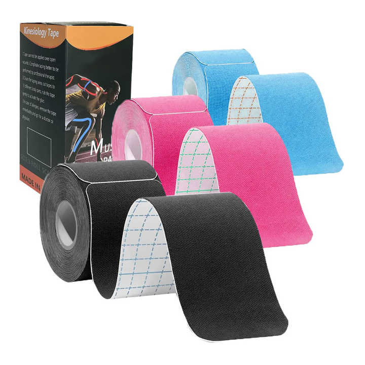 High Quality Sports Kinesiology Tape Colorful Pre-Cut Cotton High Elastic Muscle Relax Tape Muscle Tape