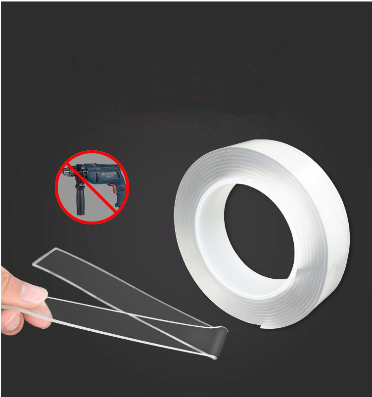 Strong Sticky Transparent Adhesive Tape, Cuttable Double Stick Tape Heavy Duty Nano Grip Tape for Household, Office
