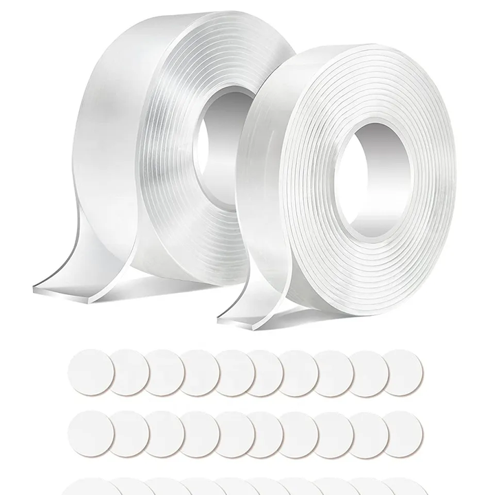 Double Sided Transparent Reusable Cheap Good Price 1mm/2mm Washable Clear Mounting Tape Cut