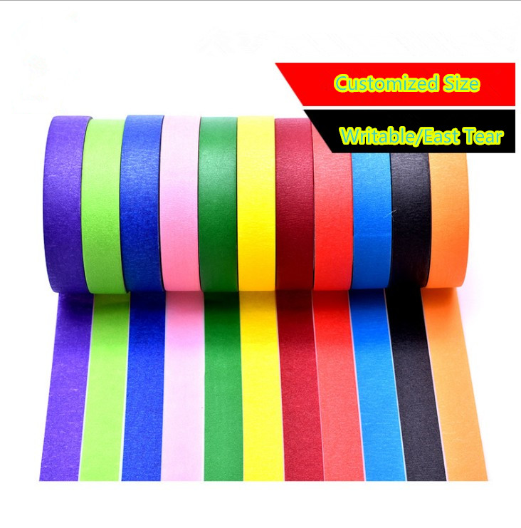 Free Sample Supply Rainbow Colored Masking Tape/ Crepe Paper Tape
