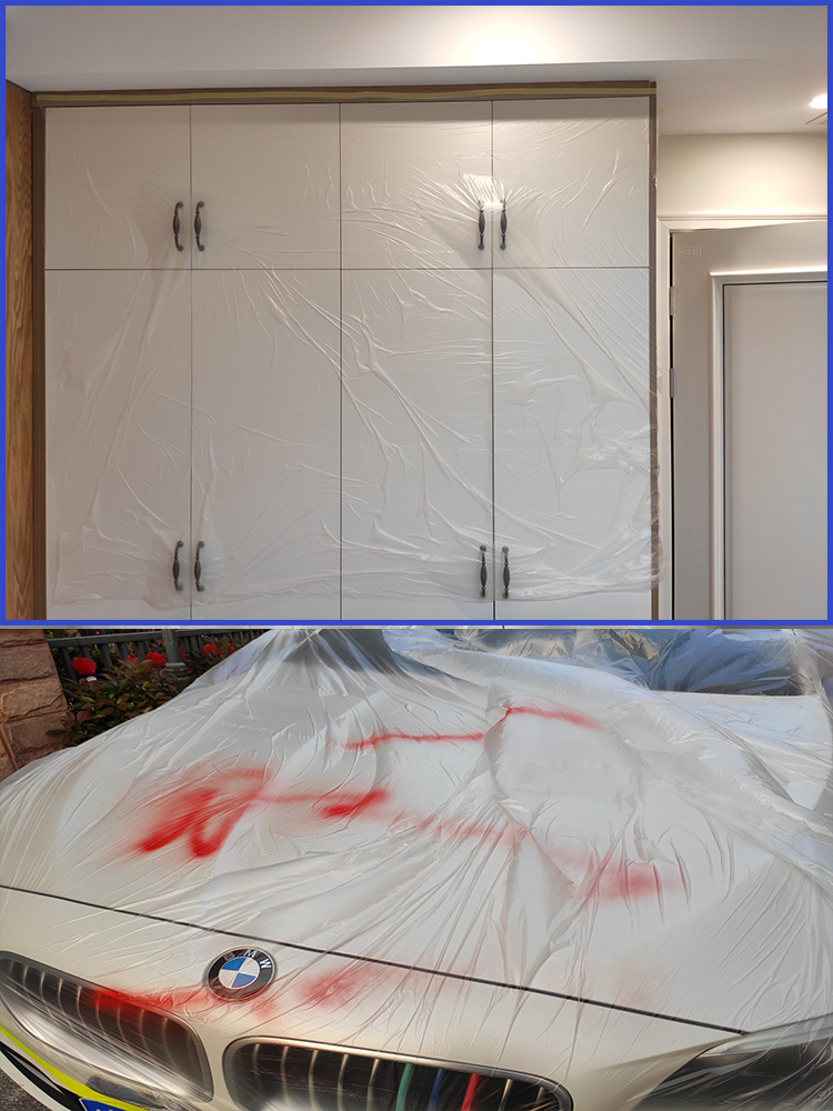 Factory Direct Sale Free Sample Pre Taped Masking Film Plastic Covering for Automotive Paint Auto Painting