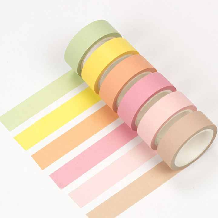 15 mm Rainbow Colors Washi Tape Decorative Tape for Bullet Journal, Planner, DIY Arts Crafts, Scrapbooking, Holiday Decoration