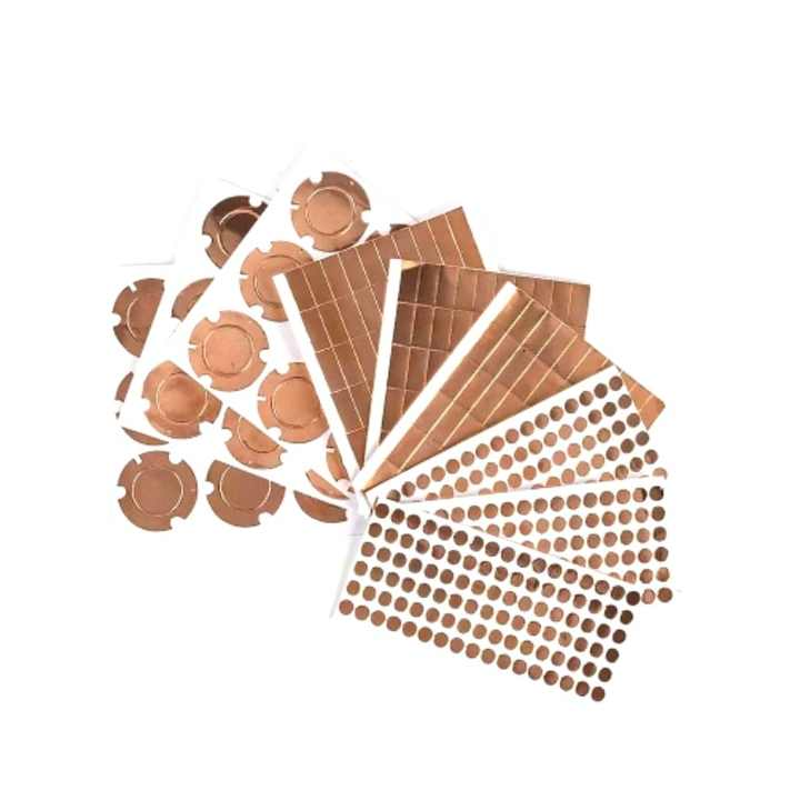 Custom Precut Roll Sheet Dots Die Cut Conductive Copper Foil Tape Sticker Self-Adhesive Insulation EMI Shielding Masking Acrylic