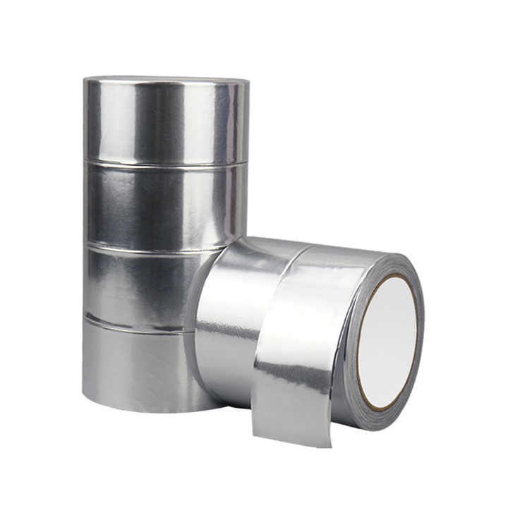 Silver Waterproof Heavy Duty Aluminium HVAC Industrial Roll Reinforced Aluminum Foil Tape Acrylic Pressure Sensitive Paper