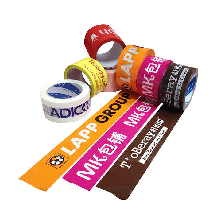 Custom 100m Brown Bopp Printed Carton Sealing Packing Tape Super Clear Opp Box Fragile Acrylic Adhesive Logo Adhesive Paper Film