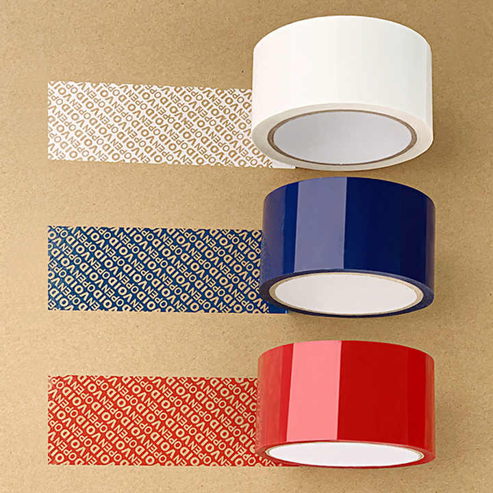 Recyclable PET Self-Adhesive Tamper Evident Tape VOID OPEN Envelope Box Carton Sealing Packing Shipping Security