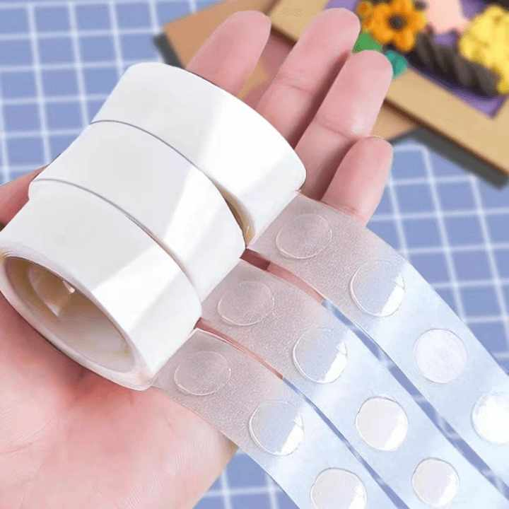 Transparent Removable Dot Double Sided Adhesive Tape Roll for Scrapbook Crafts Journal Wedding Decoration