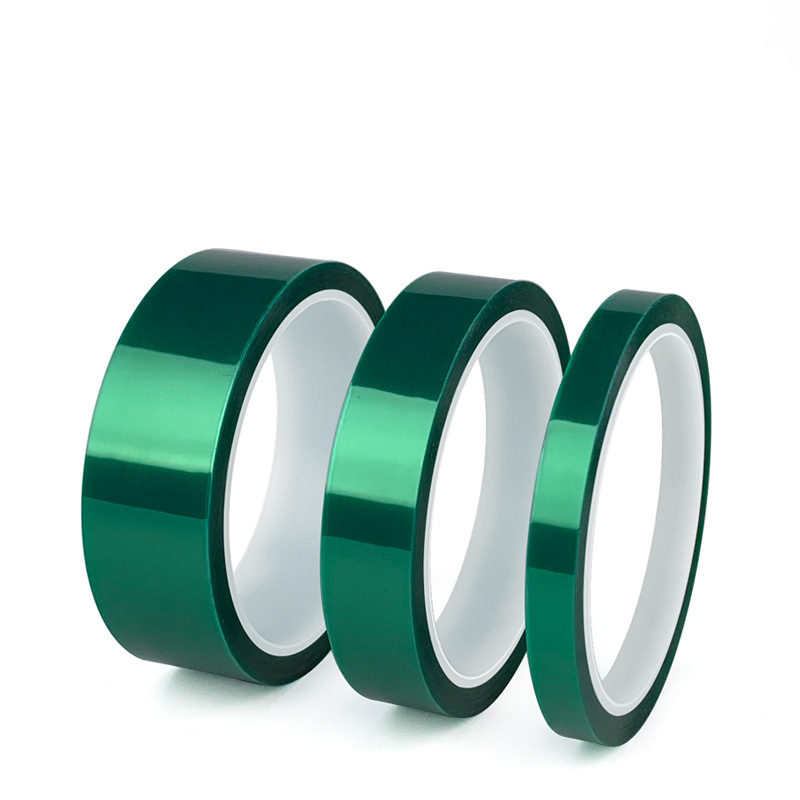 Custom or Standard Waterproof Adhesive High Temperature Silicone Green PET Polyester Tape