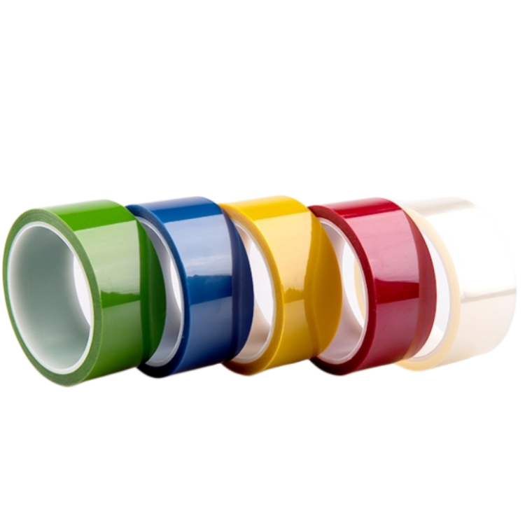 Multiple Colour Silicone Adhesive PET Protective Film Polyester Webbing Tape High Temperature Green Polyester Tape