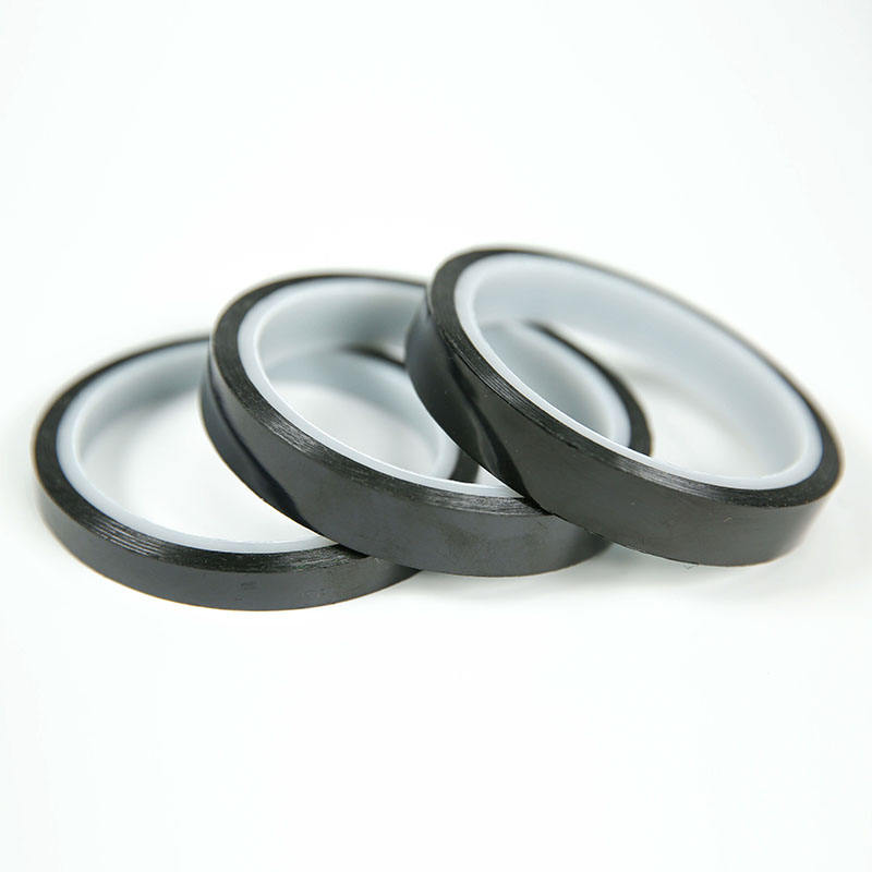 Black Single-Sided Thickened PET Solar Tape for Photovoltaic Industry High Temperature Resistant Hot Melt Silicone Cell