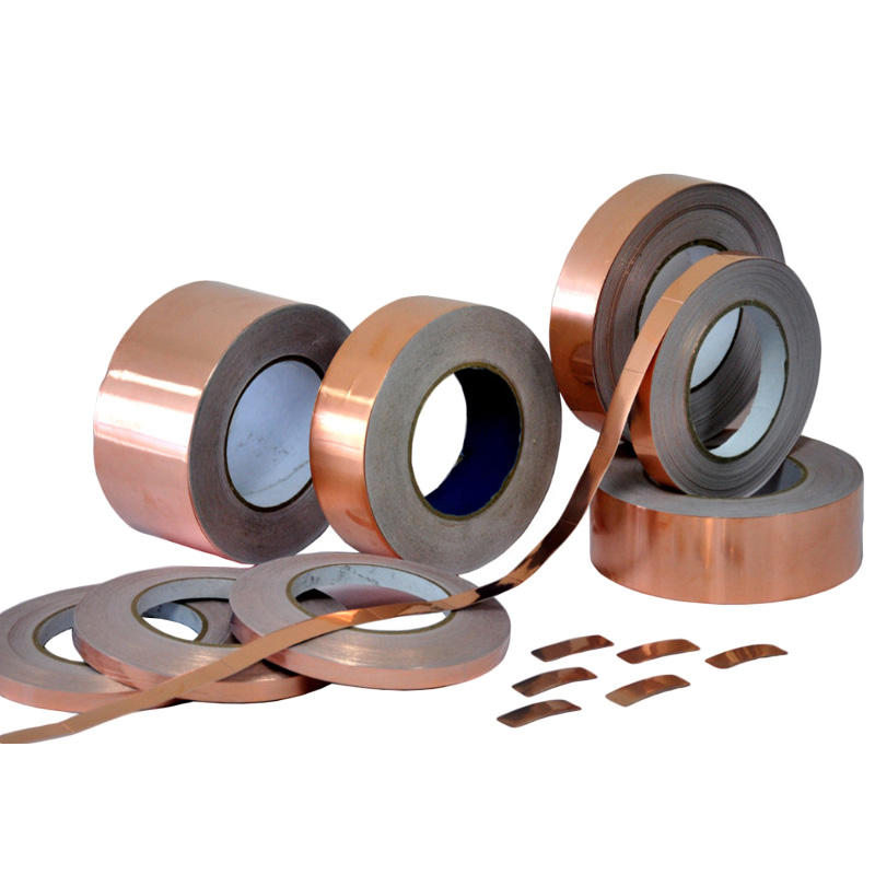 Double Sided Conductive Tinned Copper Foil Tape Electrical Shielding Masking Tape Single Sided Heat-Resistant Adhesive