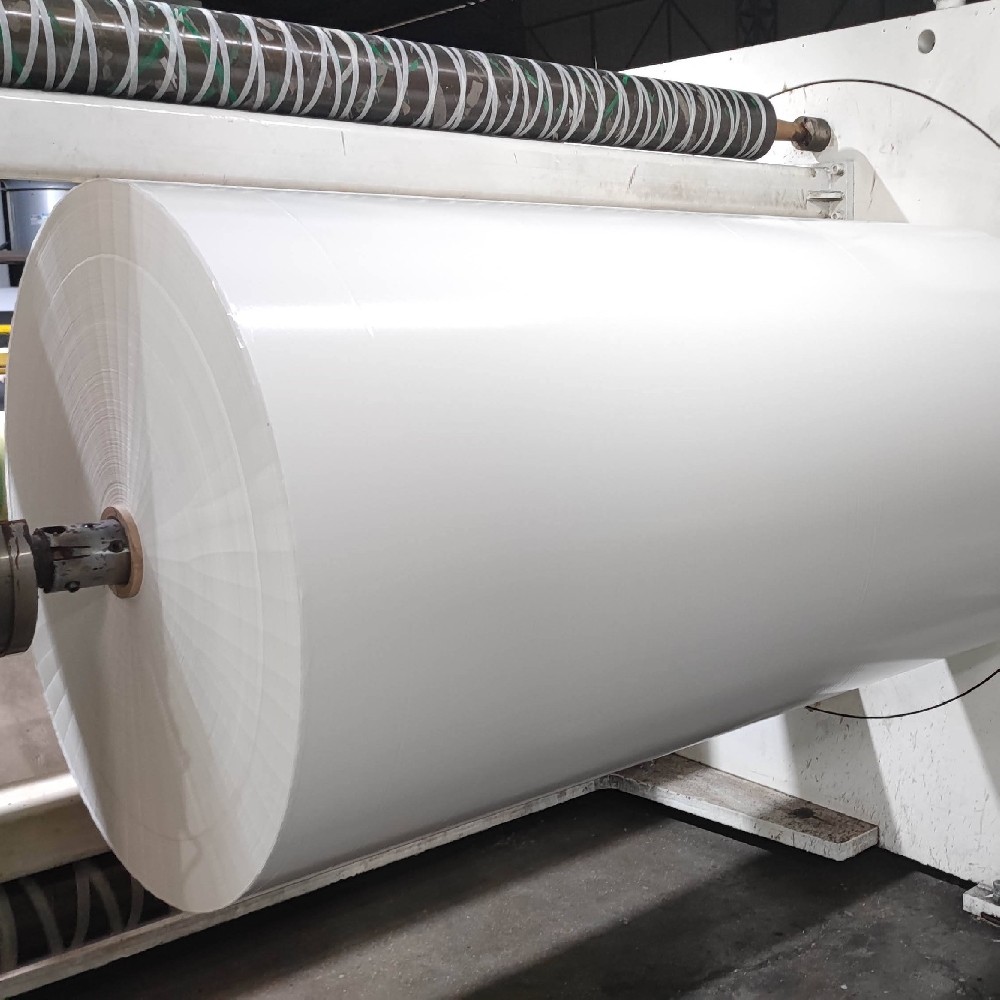 Adhesive Paper Large Roll White Blue Yellow Paper Factory Industry Production Jumbo Roll