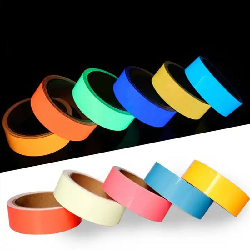 Custom Flashing Glow in the Dark Fluorescent Sticker Christmas Decorators Adhesive Luminous Tape