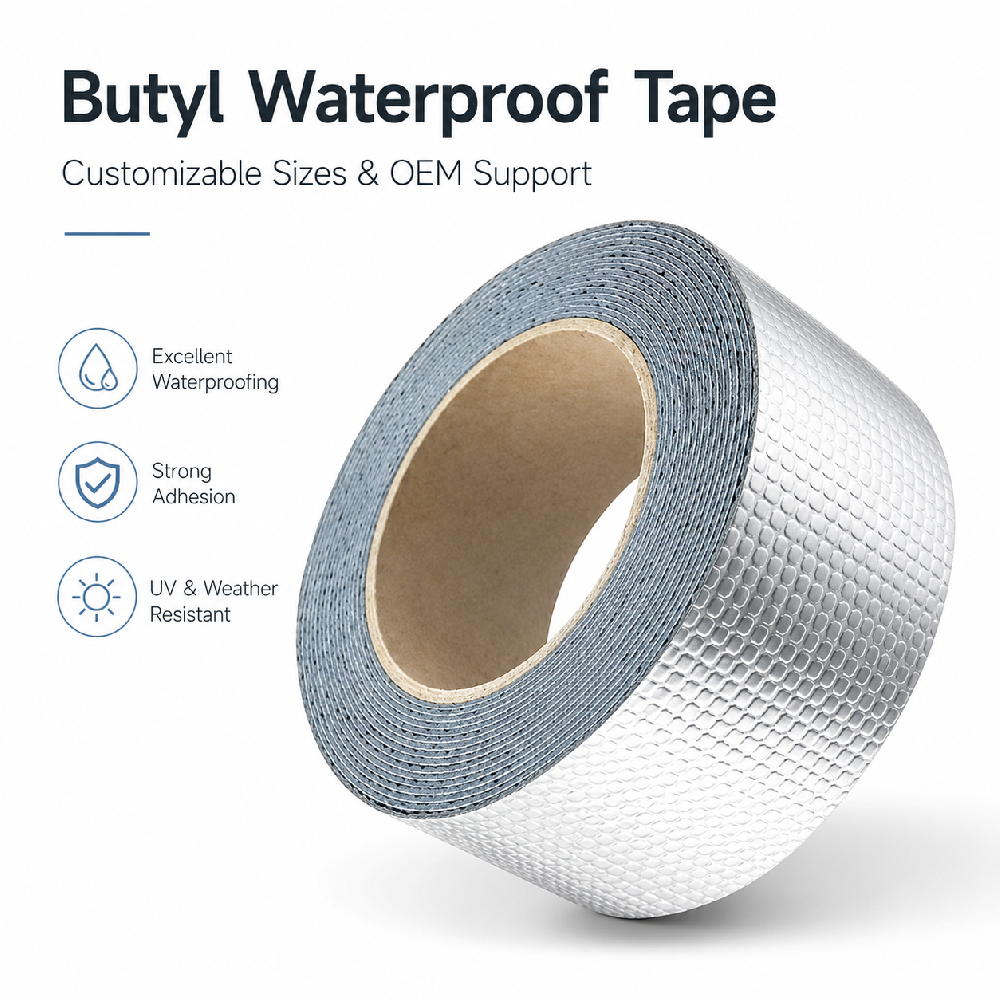 Self-Adhesive Butyl Rubber Tape for Roof Flashing, RV Repair and Waterproof Sealing