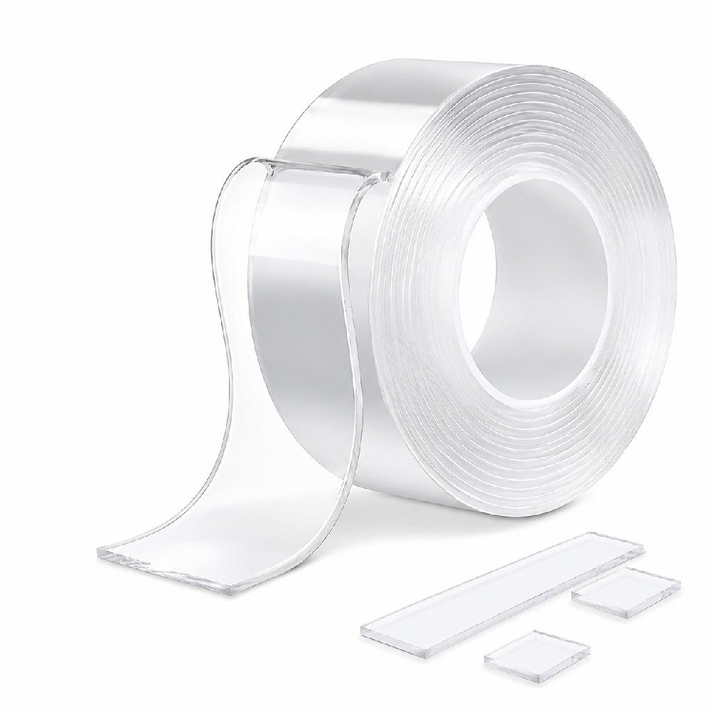 Transparent Nano Double-Sided Tape – Washable Reusable Clear Gel Mounting Tape