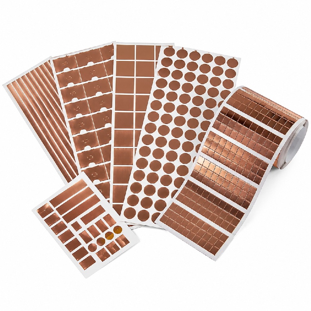 Custom Die-Cut Conductive Copper Foil Tape – Self-Adhesive Copper Pads, Strips & Shapes